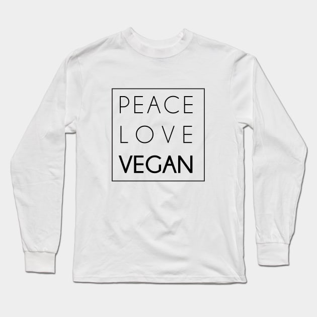 Peace, Love, Vegan Long Sleeve T-Shirt by bynole